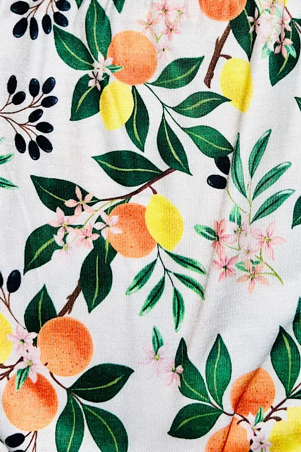 Peaches & lemons print cute baby romper XCH0999-2H