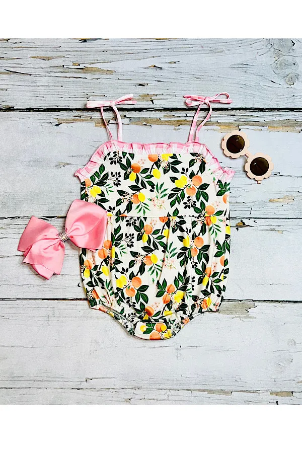 Peaches & lemons print cute baby romper XCH0999-2H
