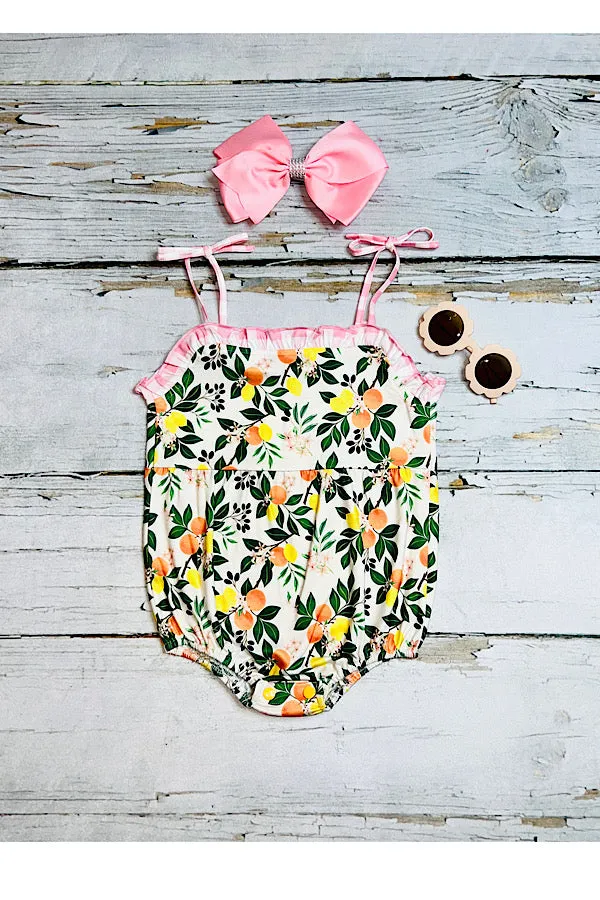 Peaches & lemons print cute baby romper XCH0999-2H