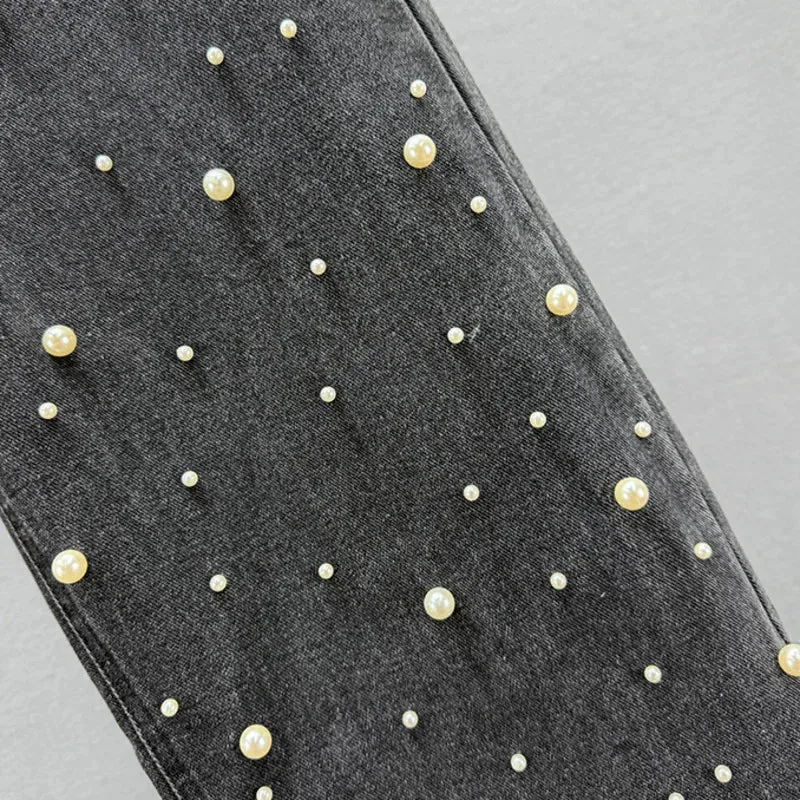 Pearls Denim Pants