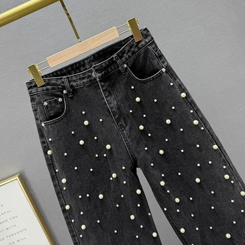 Pearls Denim Pants