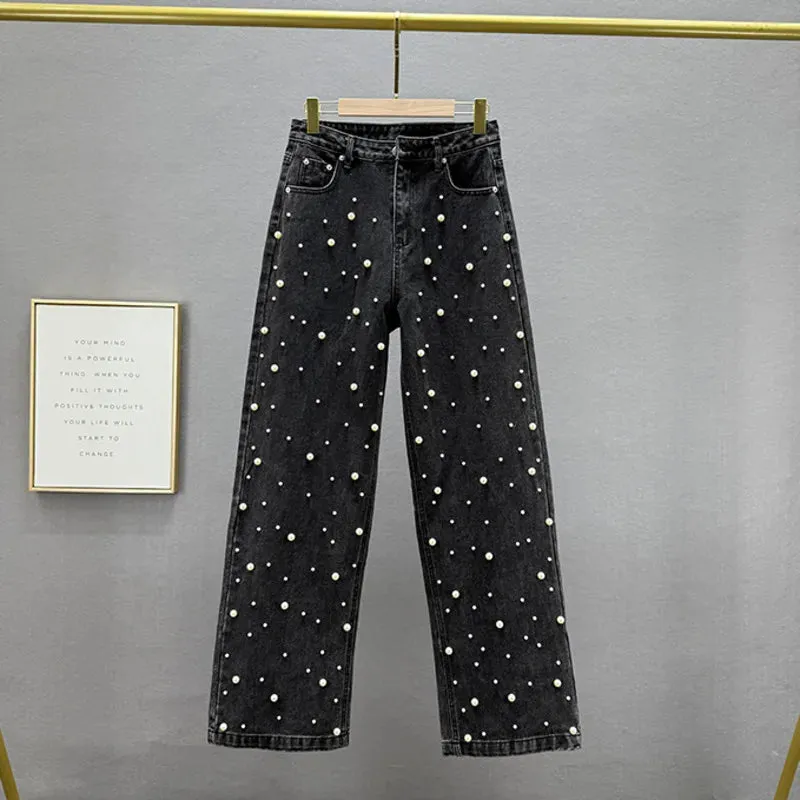 Pearls Denim Pants
