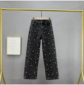 Pearls Denim Pants