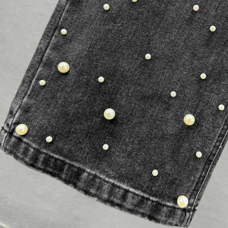 Pearls Denim Pants