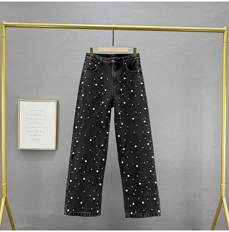Pearls Denim Pants