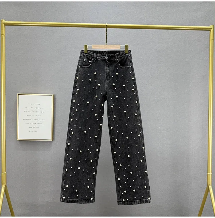 Pearls Denim Pants