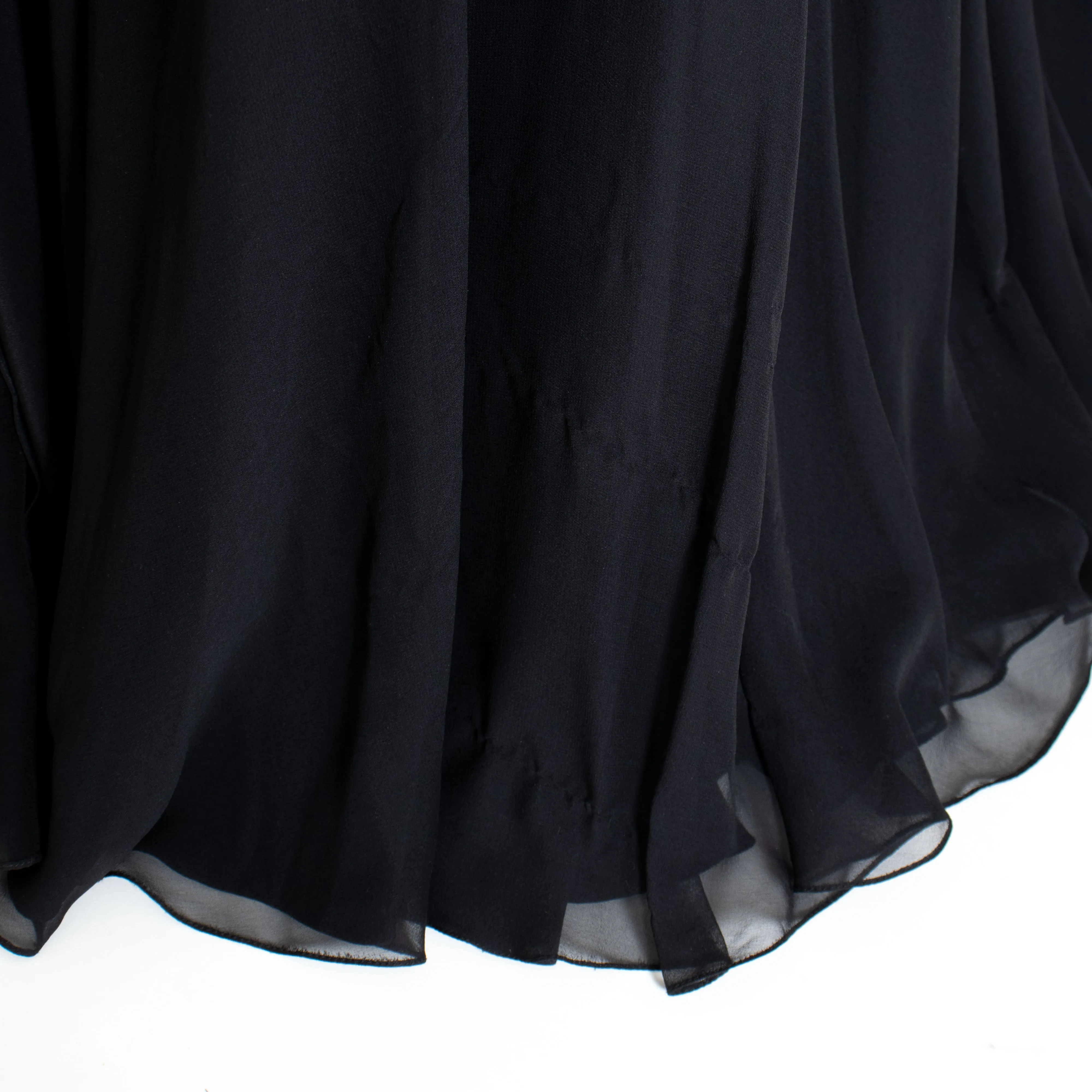 Pink and Black Silk Beaded Gown