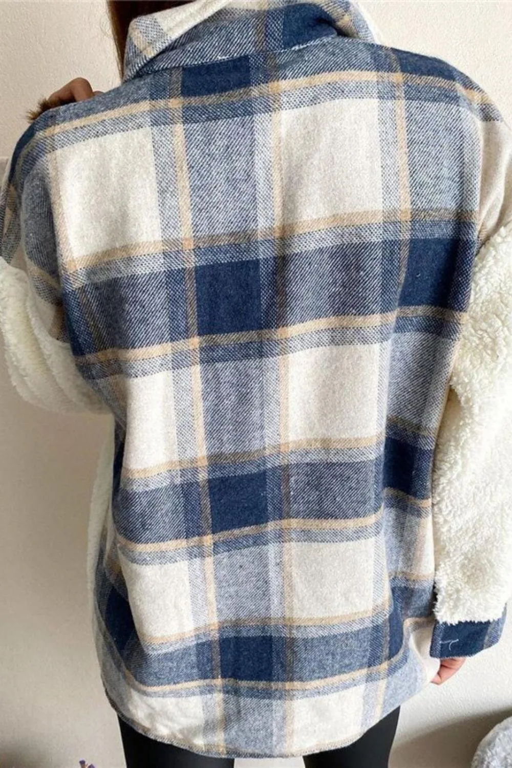 Plaid Oversized Sherpa Jacket For Women