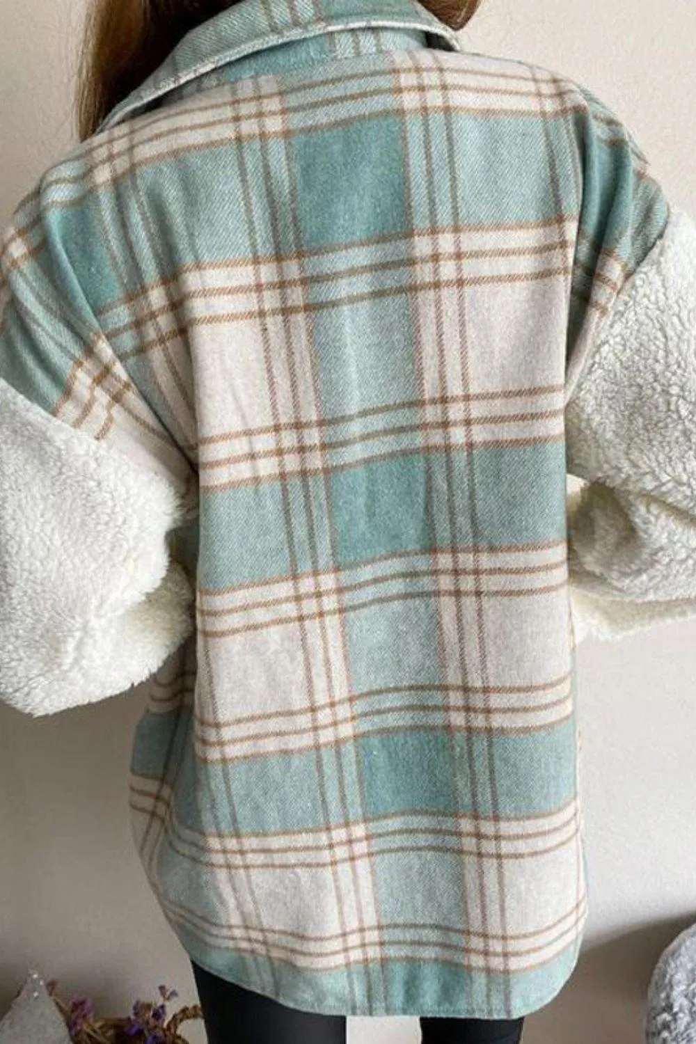 Plaid Oversized Sherpa Jacket For Women