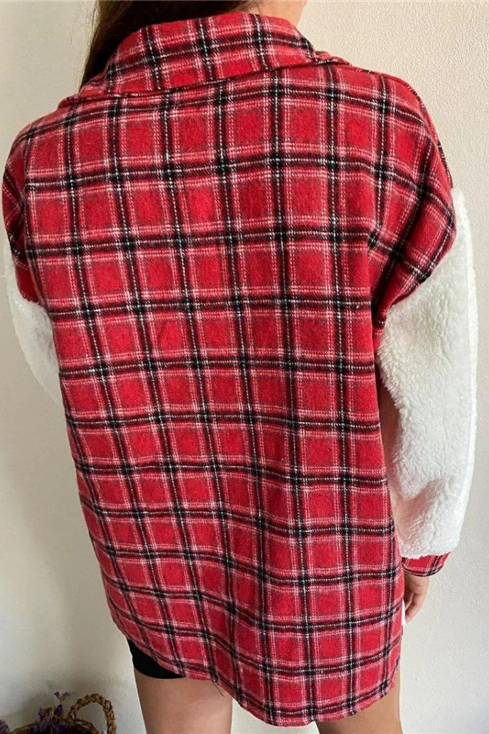 Plaid Oversized Sherpa Jacket For Women
