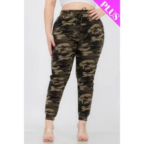 Plus Size Camo Print Joggers