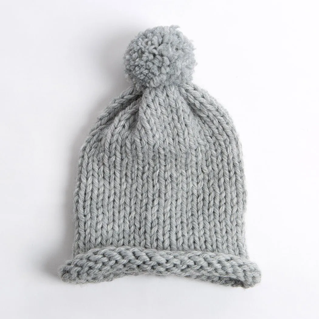 Pom Pom Hat Knitting Kit - Beginner Basics