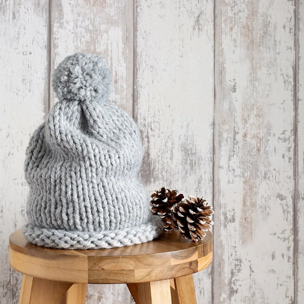 Pom Pom Hat Knitting Kit - Beginner Basics
