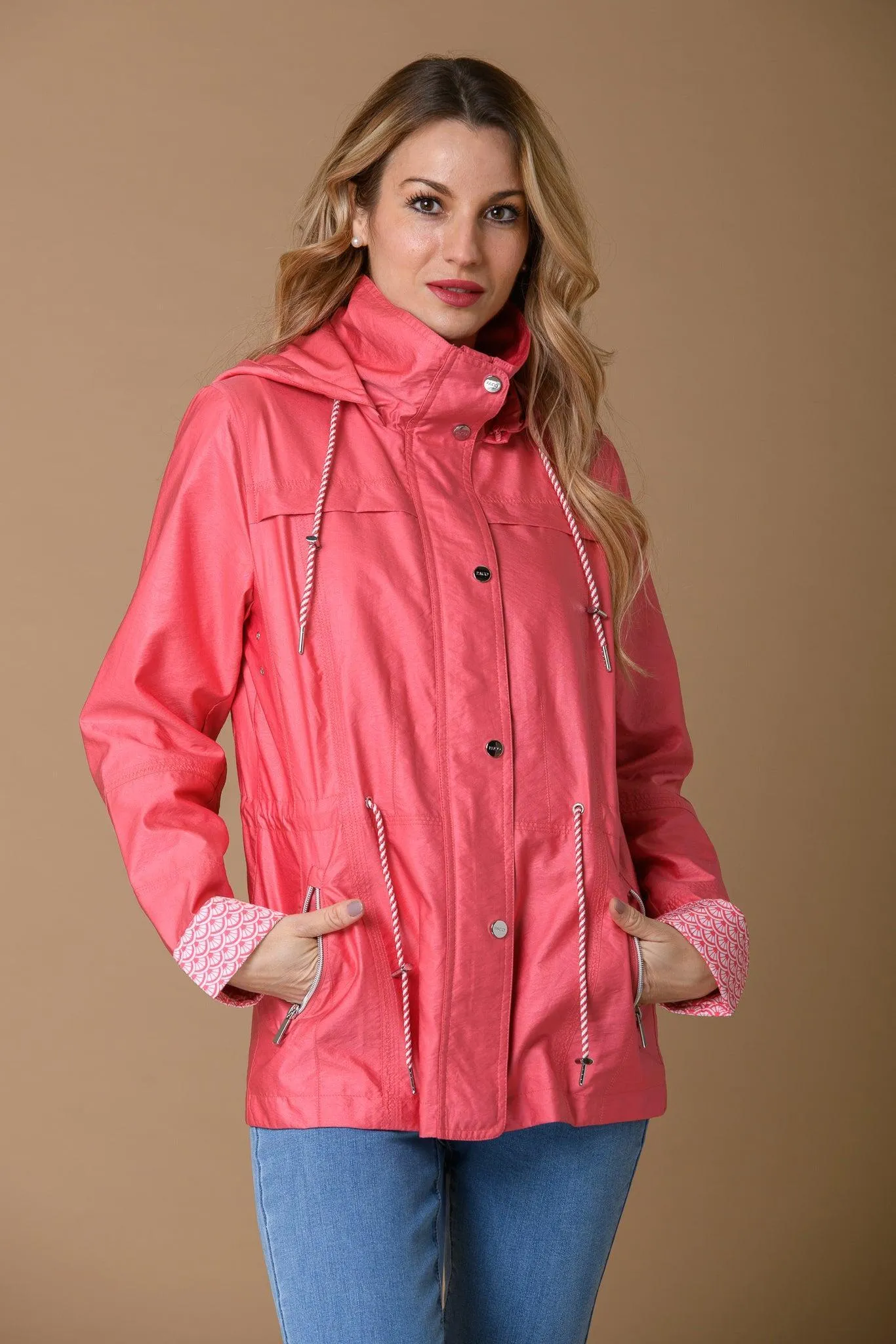 Print Lining Mac - Coral