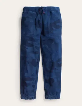 Printed Joggers-Indigo Camo