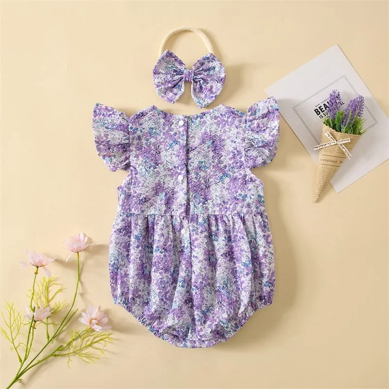 Purple Flutter Romper