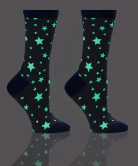 "Glow Stars" Cotton Dress Crew Socks by YO Sox-Medium