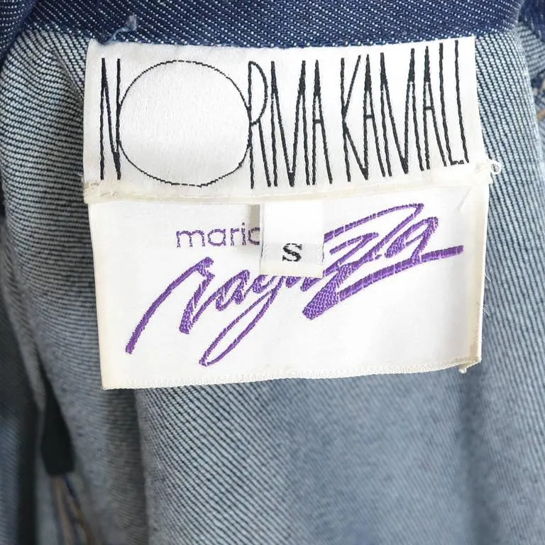 Rare 1980s Norma Kamali Denim Vintage Dress Medium