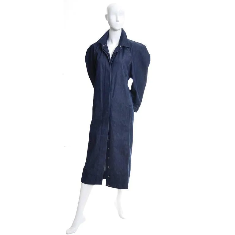 Rare 1980s Norma Kamali Denim Vintage Dress Medium