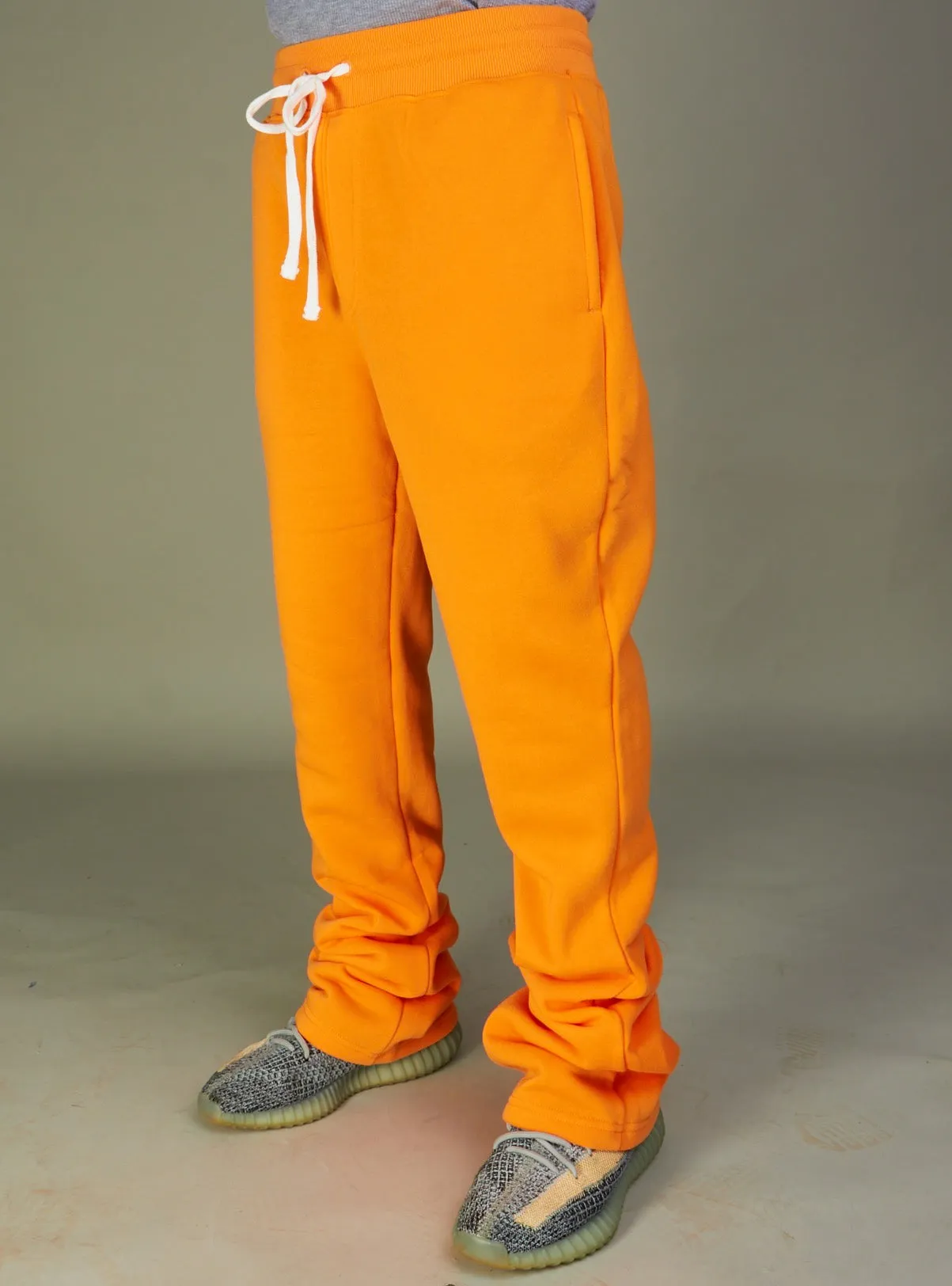 Rebel Minds Sweatpants - Fleece Stacked Fit - Orange - 100-475