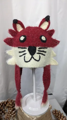 Red Fox knitted winter ski snowboard novelty rare hat adult unisex unique gift