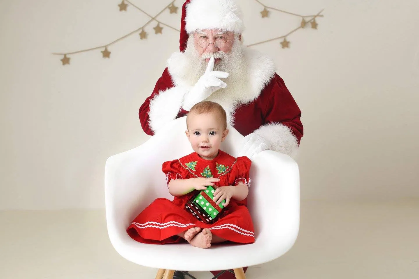 Red Smocked Christmas Tree Dress