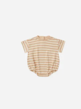 Relaxed Bubble Romper - Apricot Stripe