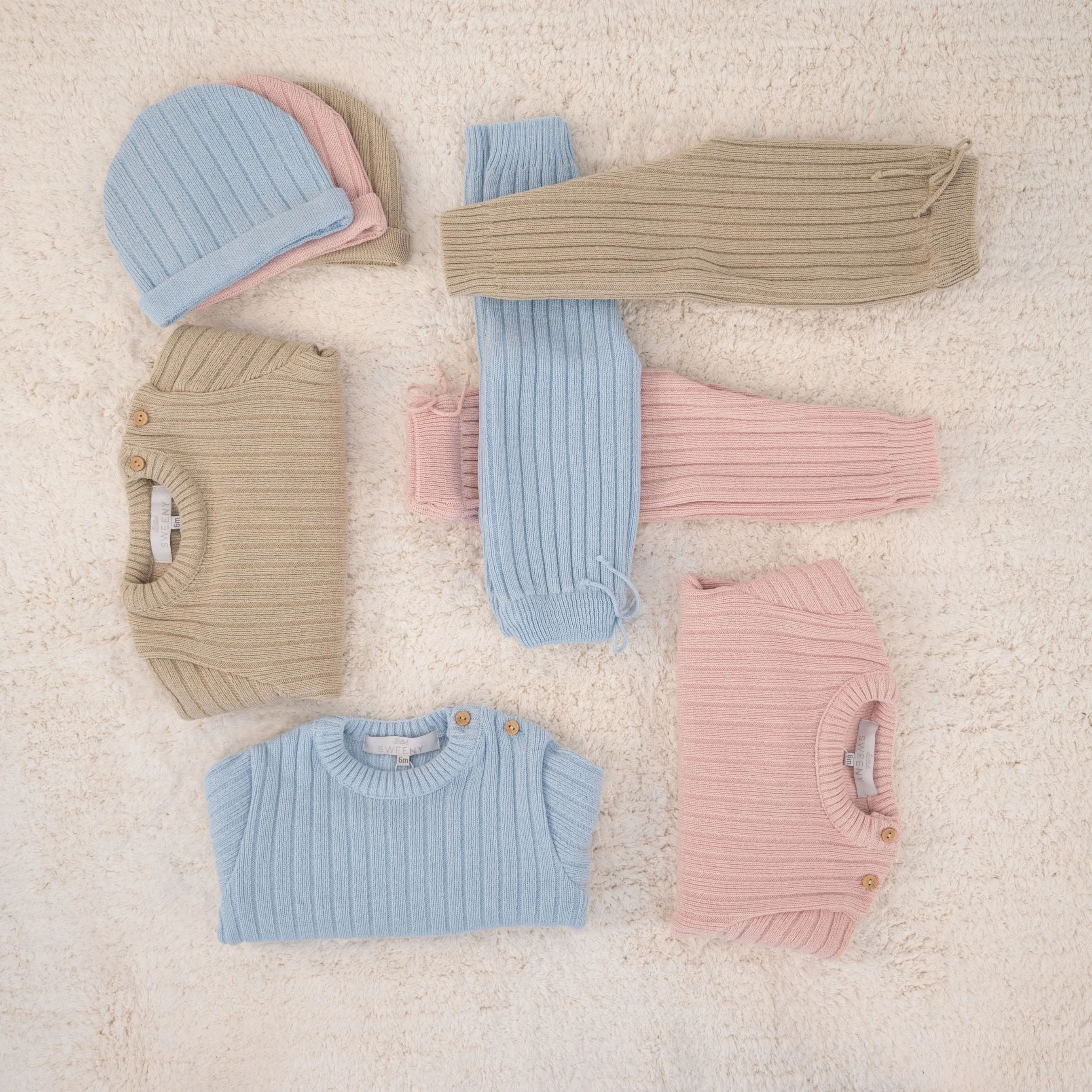 REMY | Blue Ribbed Knit Leggings Set (3)
