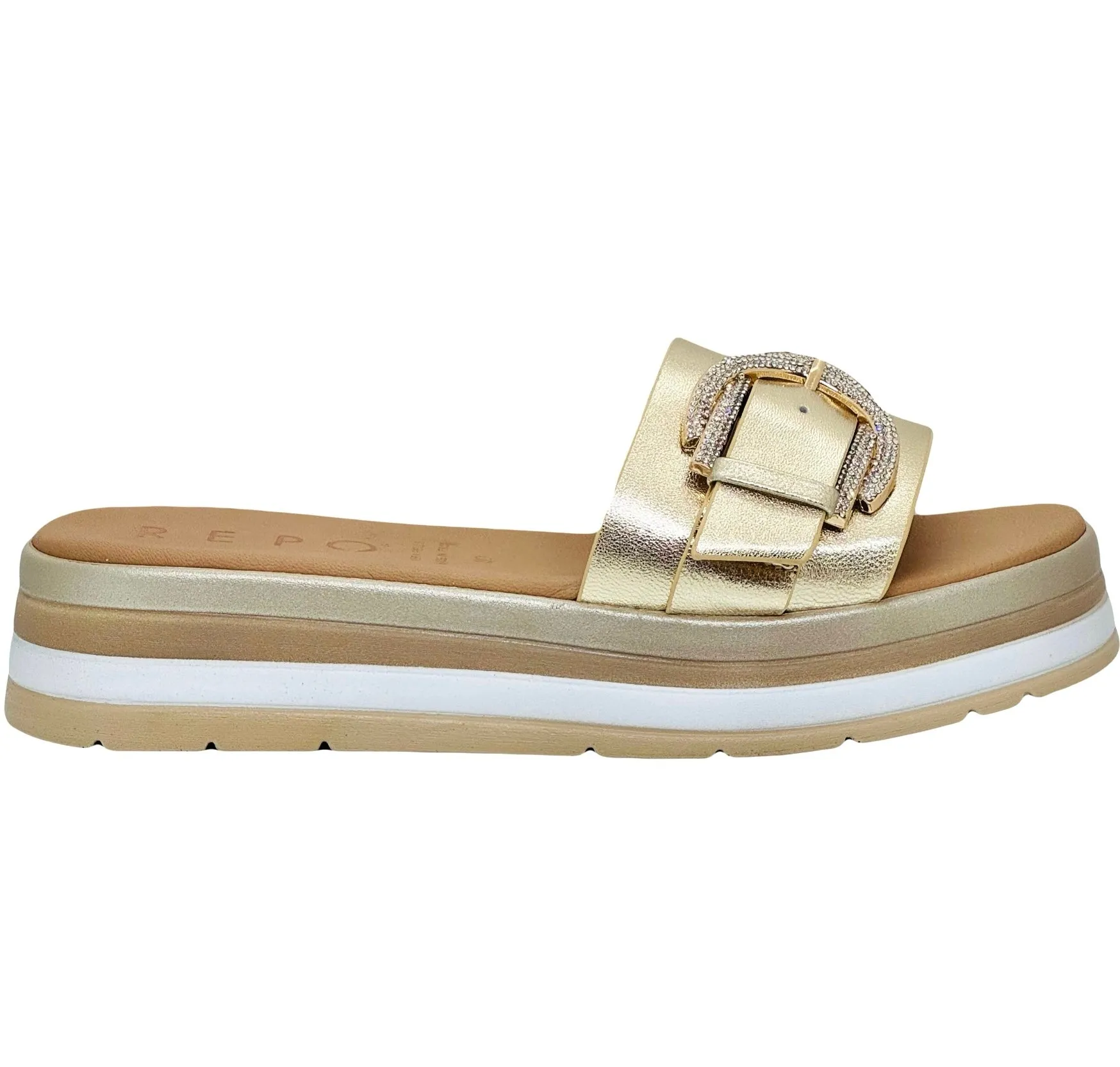 Repo Ladies Diamante Trim Mule Sandal