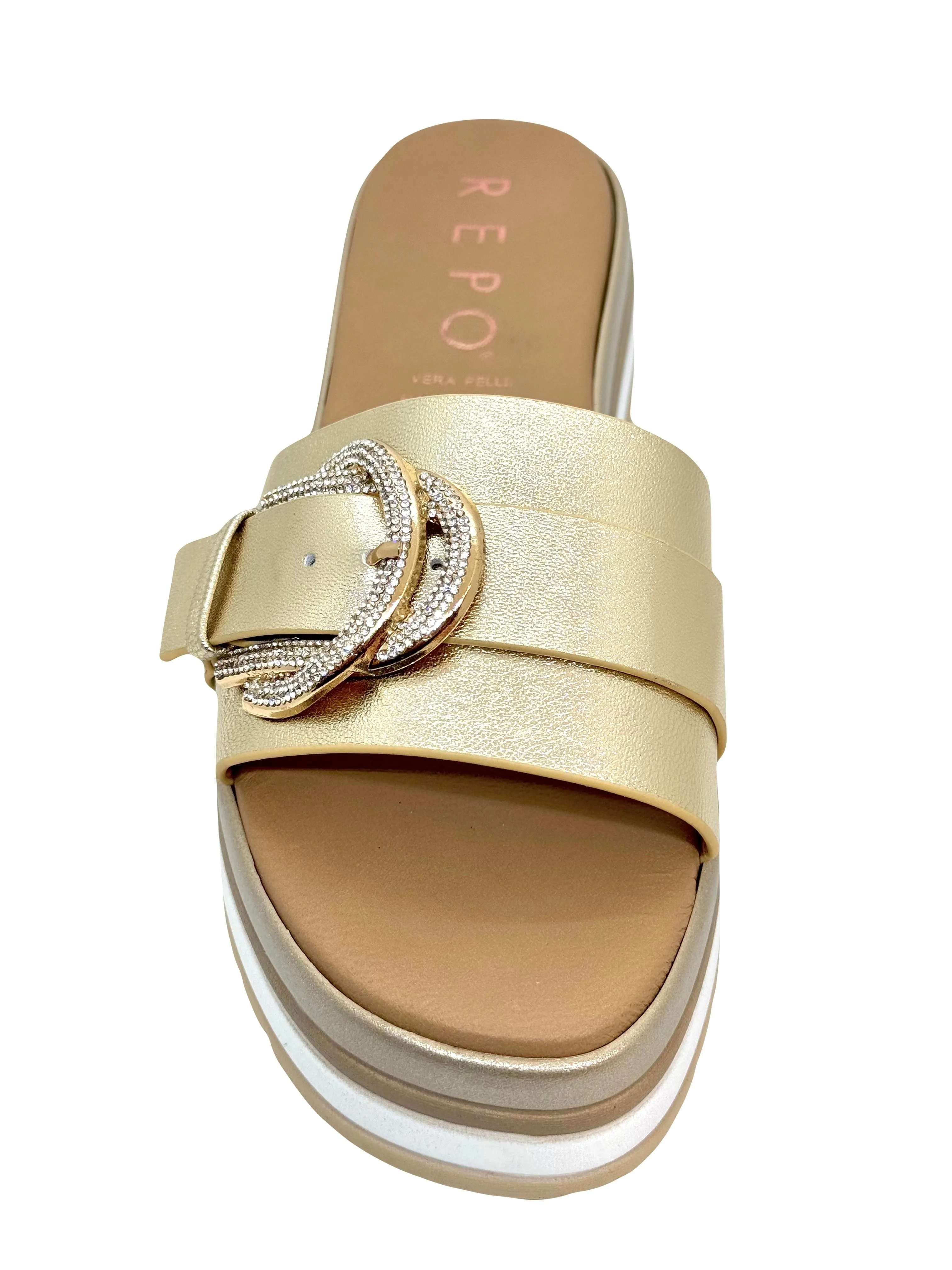 Repo Ladies Diamante Trim Mule Sandal