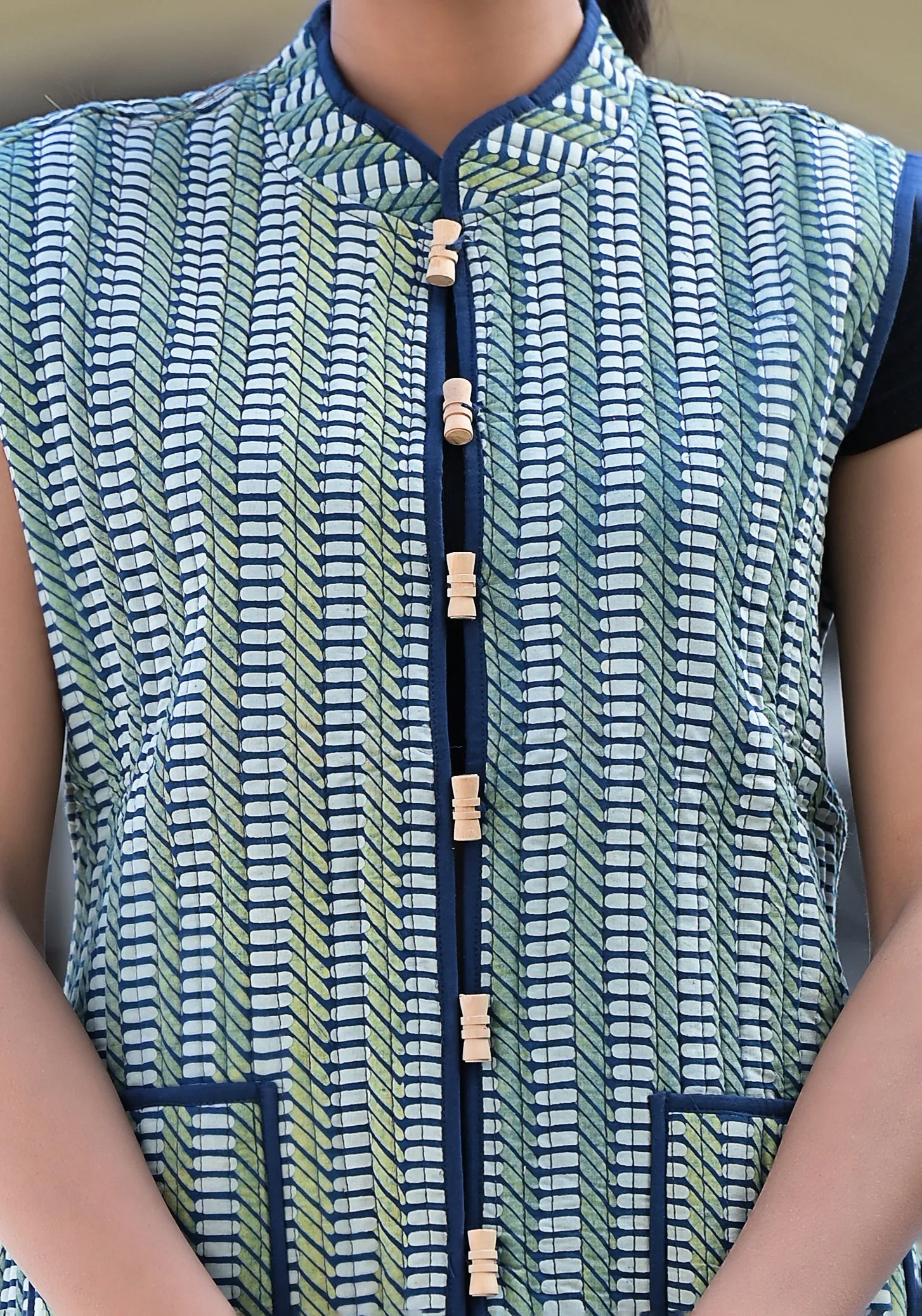 Reversible Stripes Jacket Green