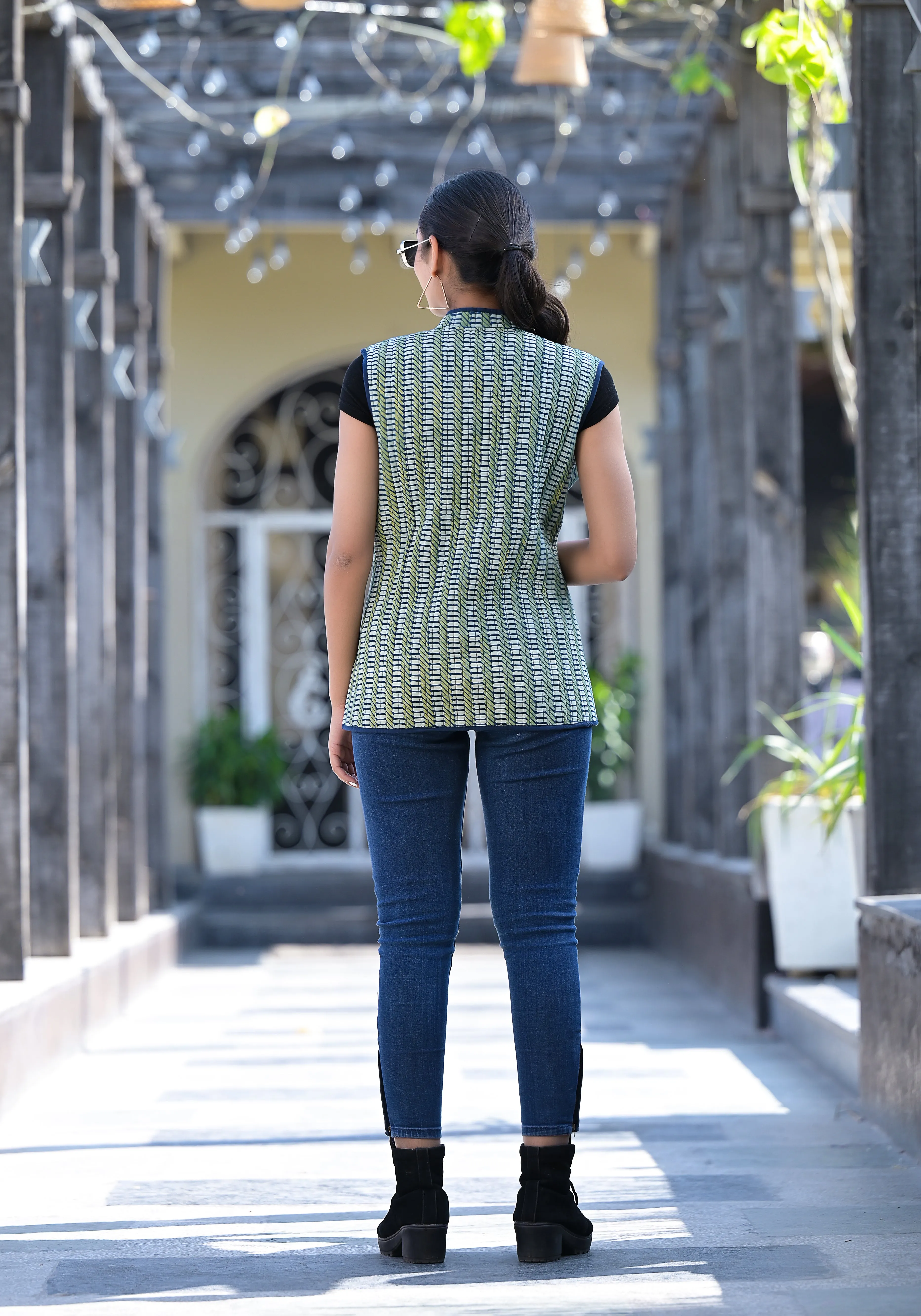 Reversible Stripes Jacket Green