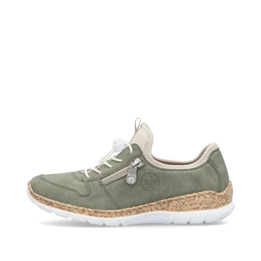 Rieker Women's Eikezip Stretch Sneakers- Green