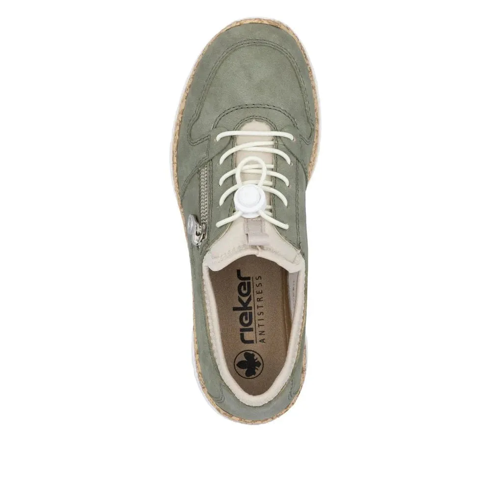 Rieker Women's Eikezip Stretch Sneakers- Green