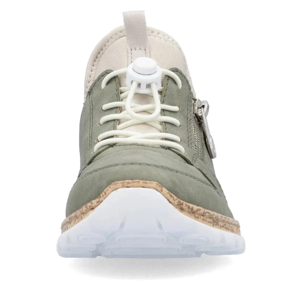 Rieker Women's Eikezip Stretch Sneakers- Green