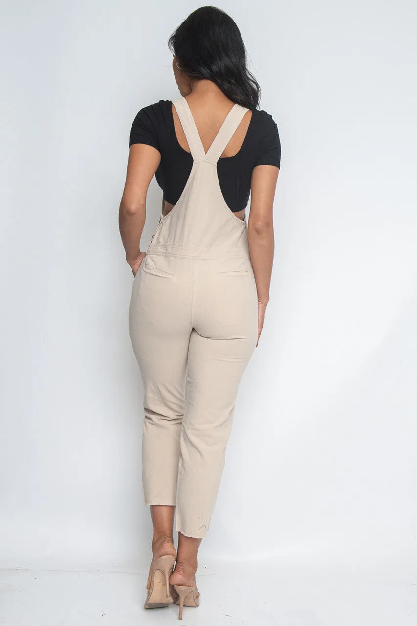 Ripped Overall Pocket Jumpsuit