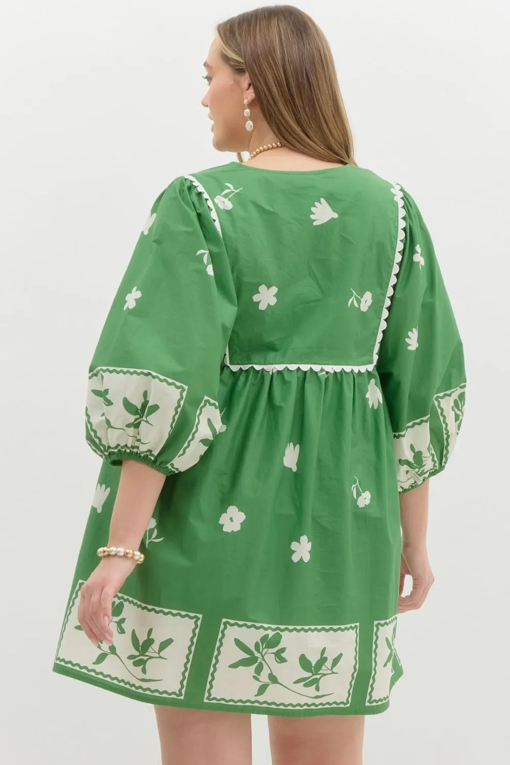 RORY BABYDOLL DRESS IN GREEN:AVAILABLE IN PLUS SIZE
