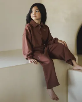 Rylee   Cru Wide Leg Sweatpant, Brick