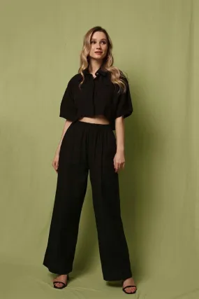 RYN Wholesale Sewing Detail Pants Black - Cork