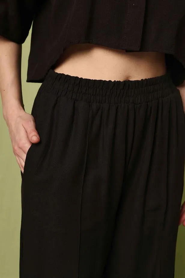 RYN Wholesale Sewing Detail Pants Black - Cork