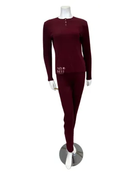 S6007 Merlot Ribbed Bamboo Modal Pajamas Set