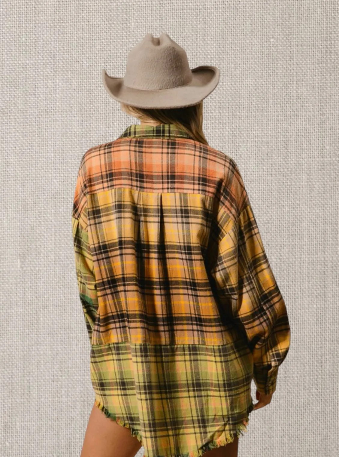 Sale $29! Frayed Hem Plaid Shirt