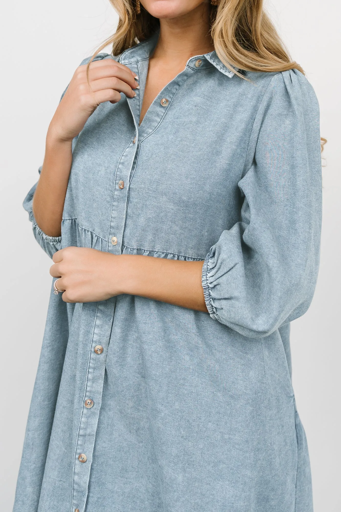 Sari Babydoll Dress | Chambray