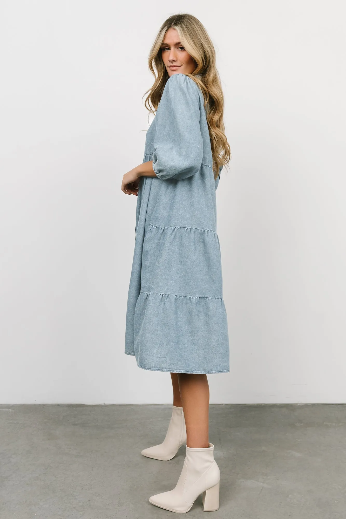 Sari Babydoll Dress | Chambray