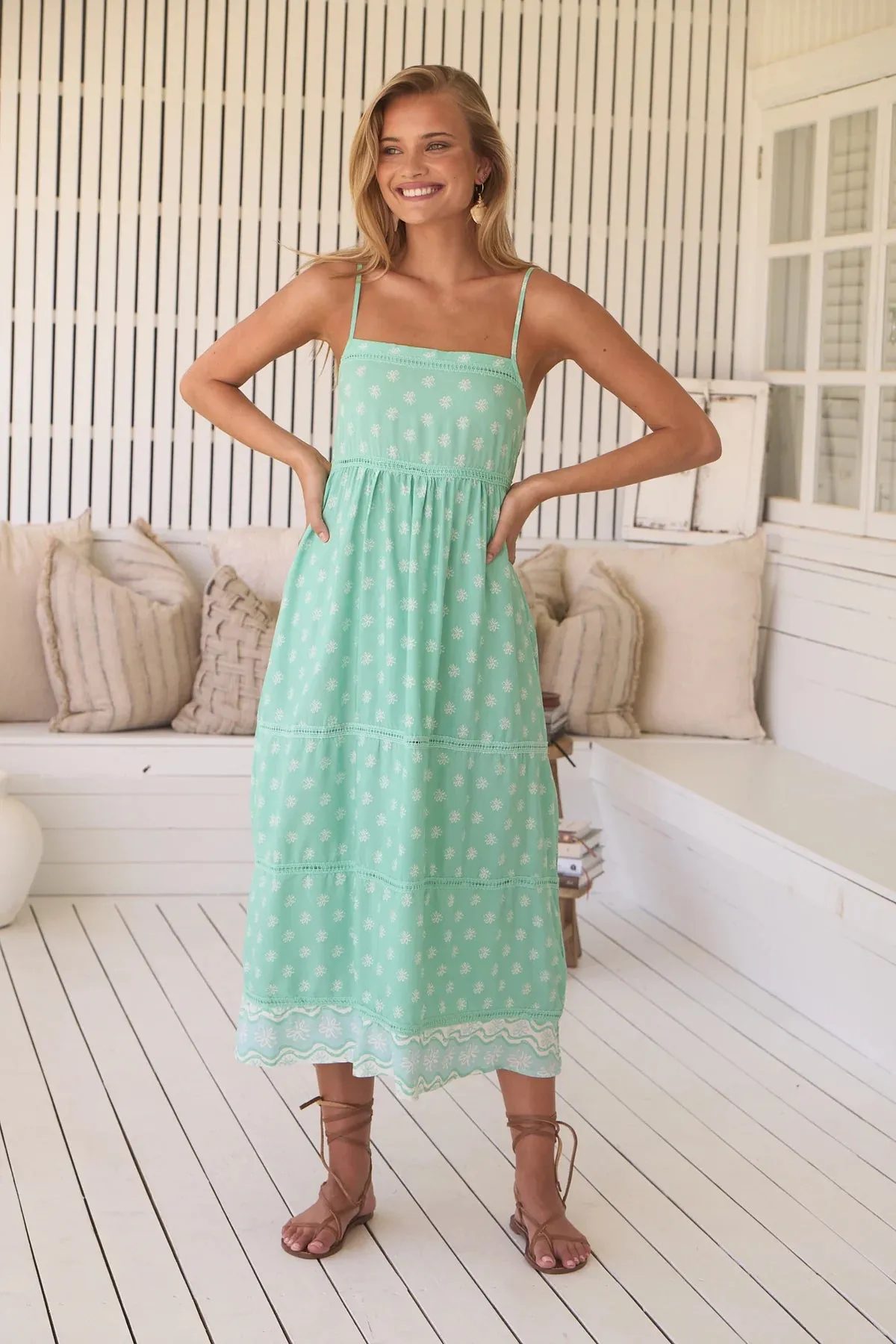 Seafoam Print Heidi Dress