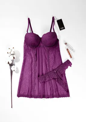 Sexy Babydoll Mesh And Lace