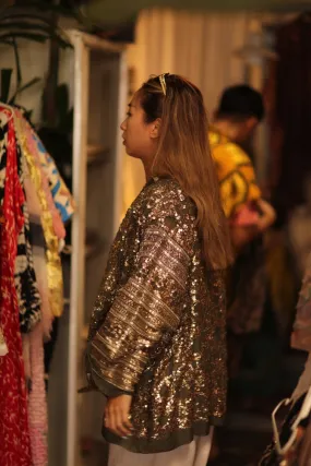 SHORT EMBROIDERED SILK KIMONO LIZ