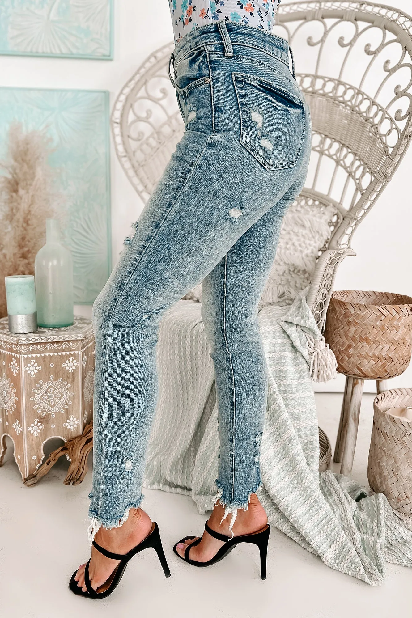 Sienna High Rise Distressed Special A Jeans (Medium Light)