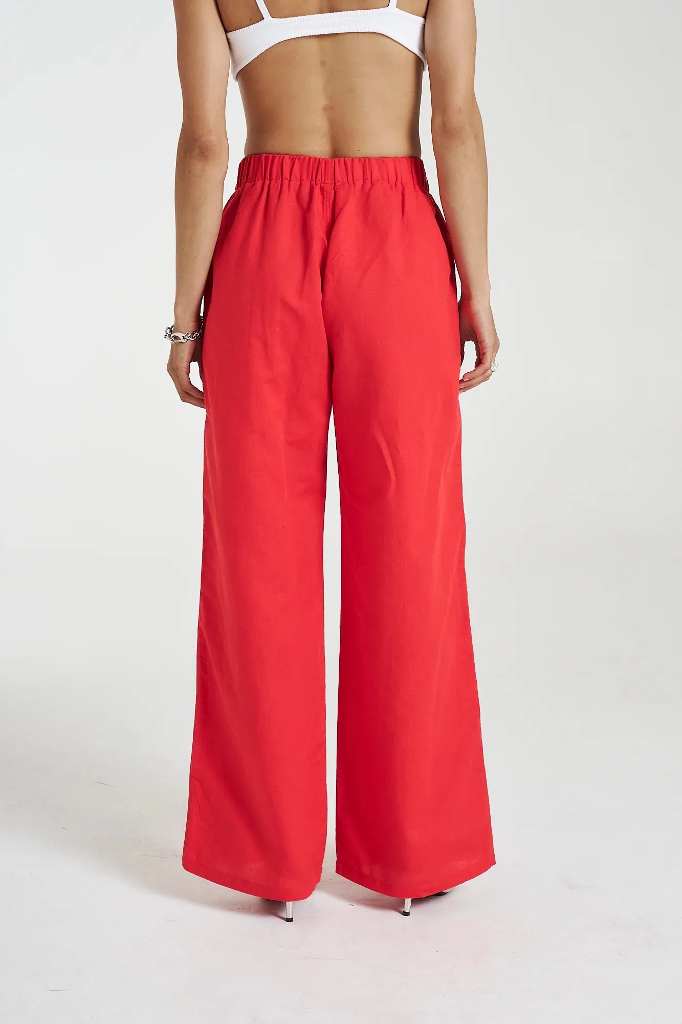 Sig Linen Pants - Scarlet Summi