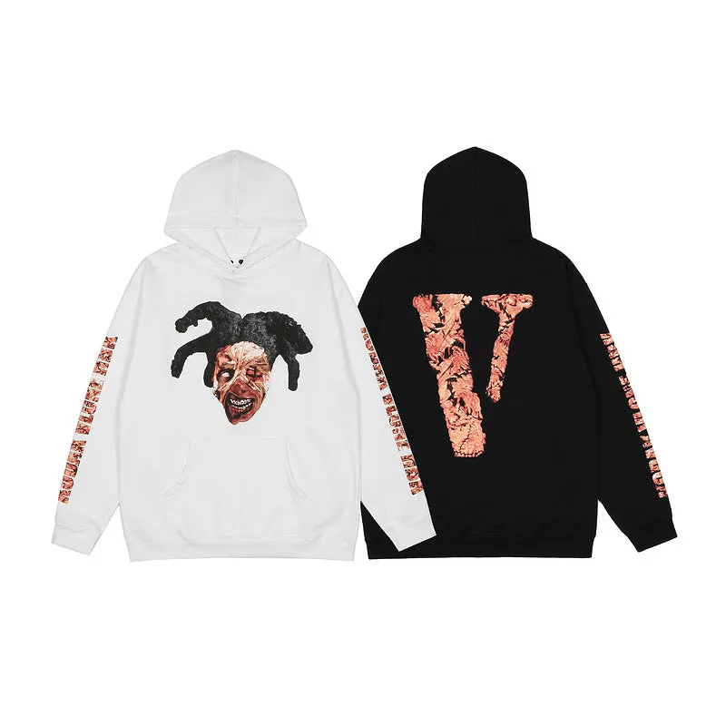 Skull Vlone Hoodie Printed Short-Sleeved T-shirt Hip Hop Hooded Sweater